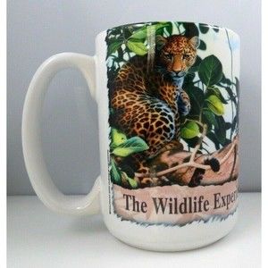 Monkey Bird Leopard Mug Cup Ceramic The Wildlife Experience Cuppa USA Vintage